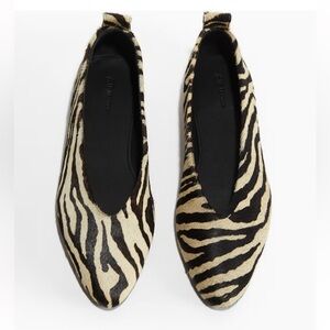 H&M Zebra Print Flats - Black and Cream